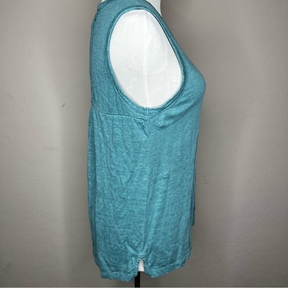 Cynthia Rowley teal/Blue Linen Tank Top - Picture 6 of 6